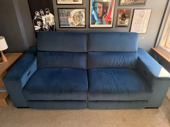 DFS Wander Velvet Electric Reclining 2-Seater Sofa