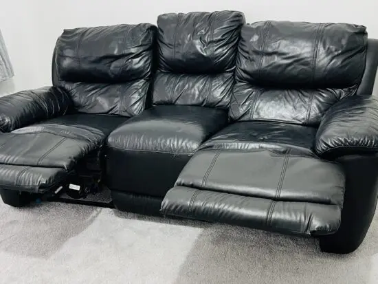 Black recliner leather sofa