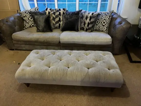 Sofology chesterfield fabric sofa with cushions