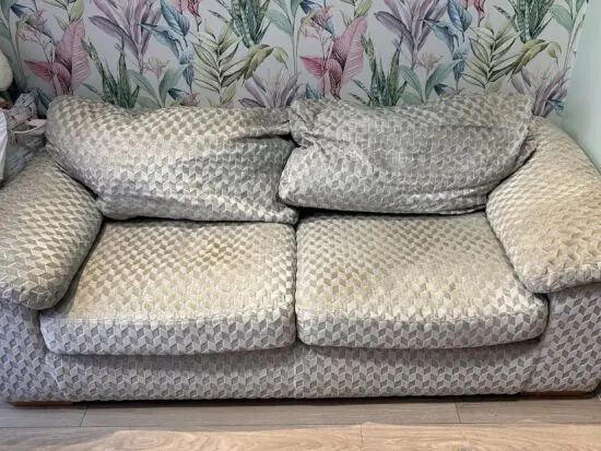Grey patterned 3 seater sofa