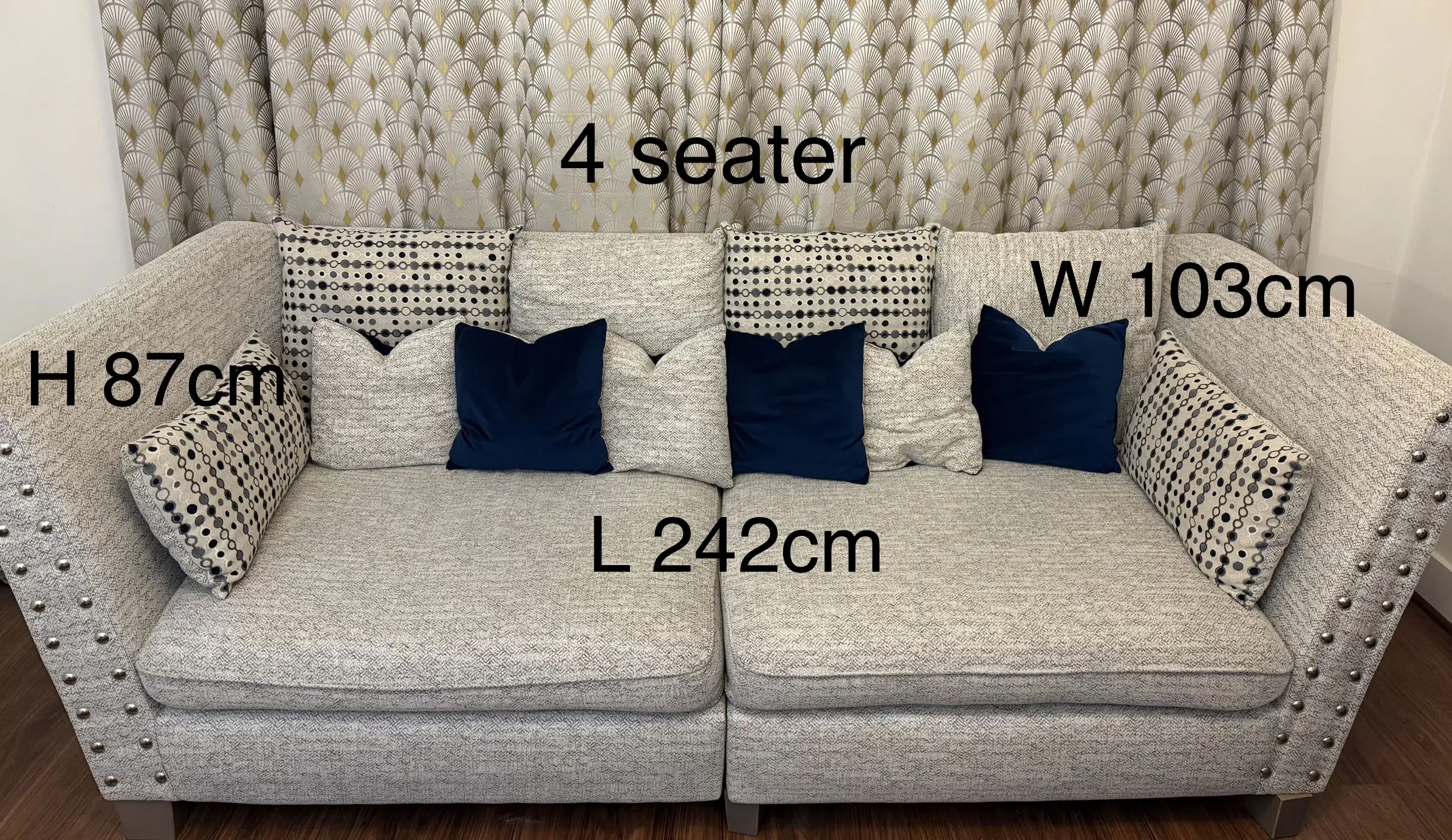 6 piece grey sofa set from SCS (like new condition inc coffee table)