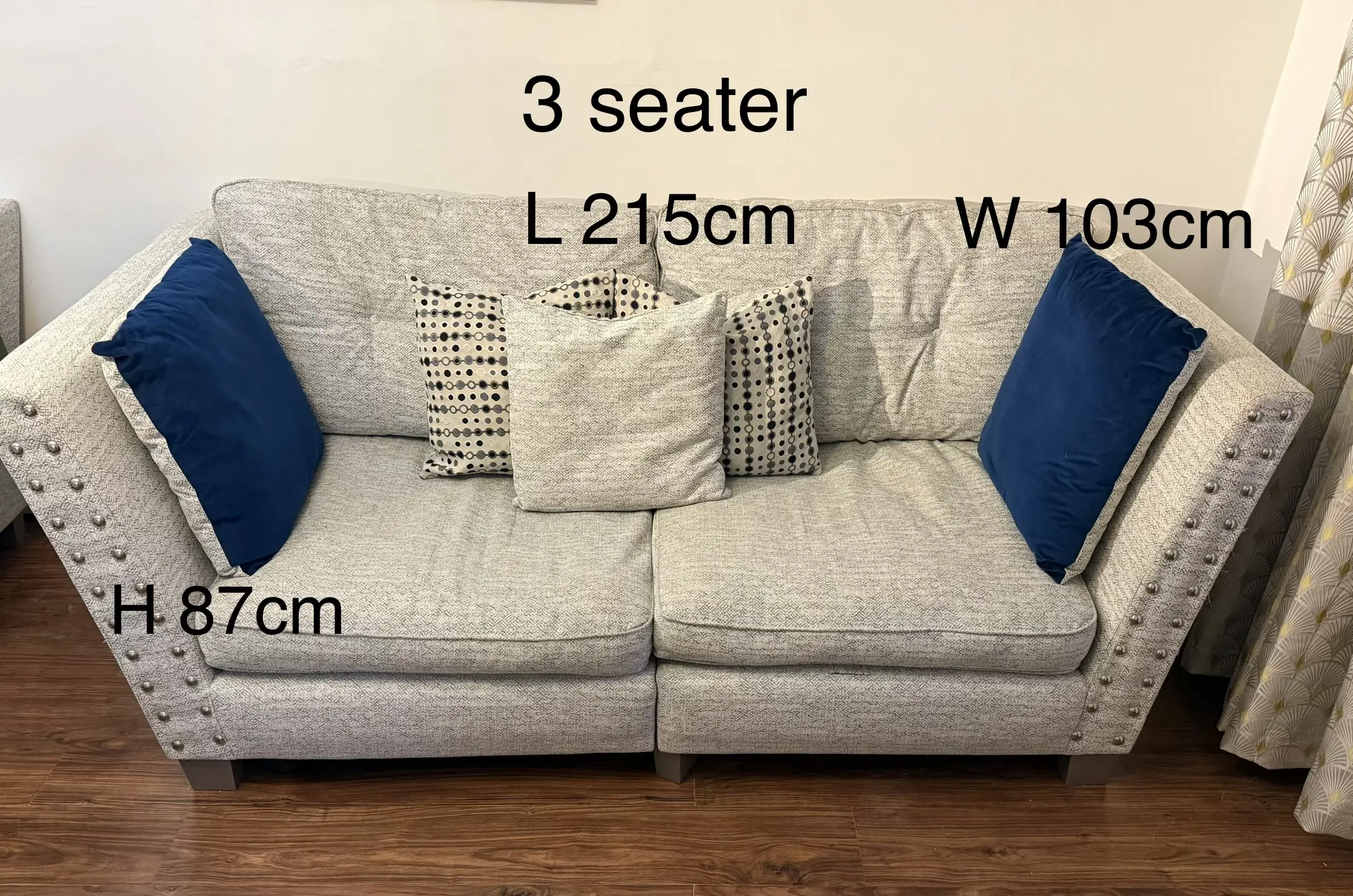 6 piece grey sofa set from SCS (like new condition inc coffee table)