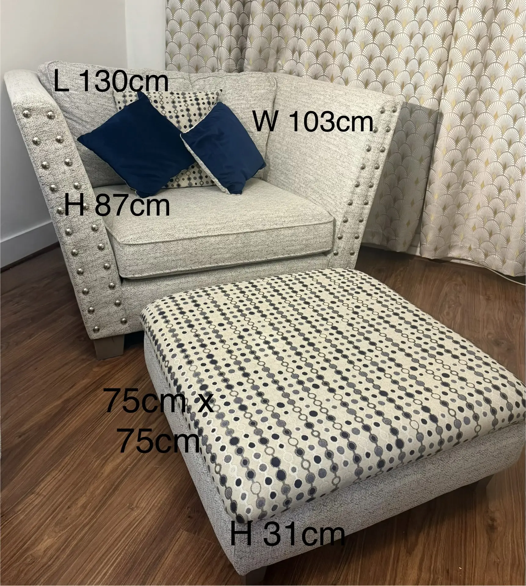 6 piece grey sofa set from SCS (like new condition inc coffee table)