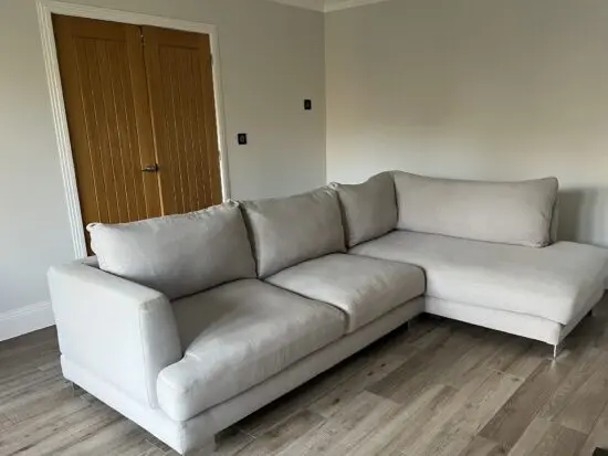 Living it Up Georgia Corner Sofa in Sandstone Beige Right-hand Corner Configuration