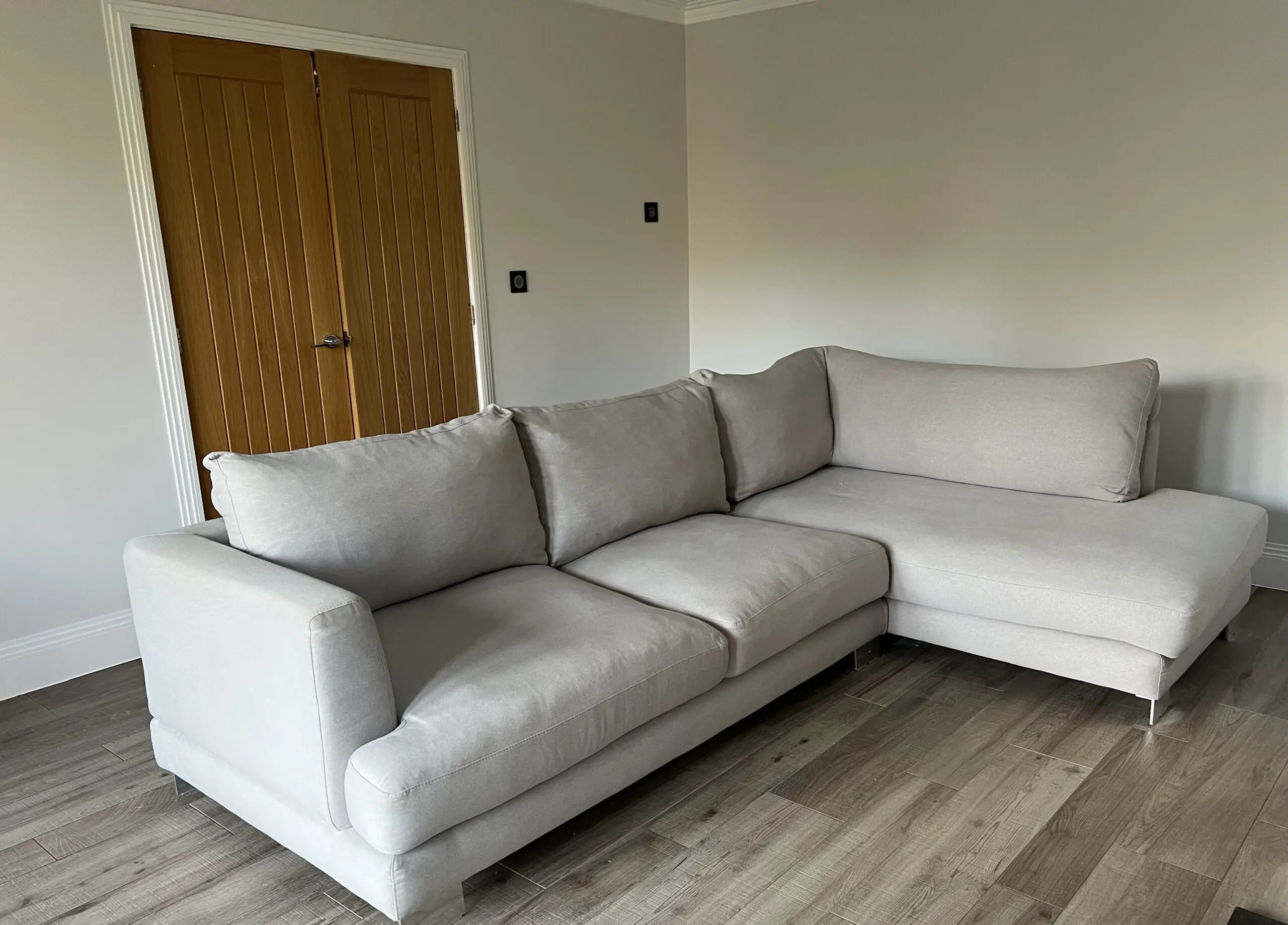 Living it Up Georgia Corner Sofa in Sandstone Beige Right-hand Corner Configuration