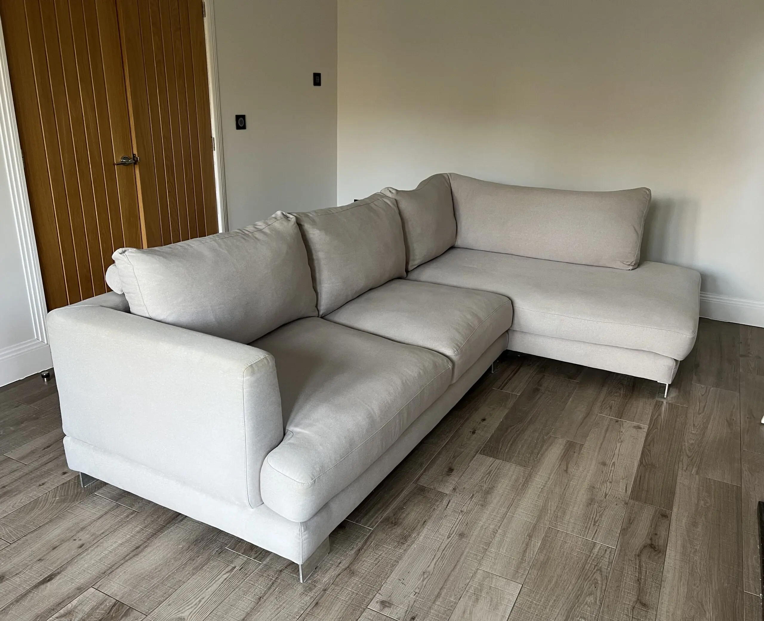 Living it Up Georgia Corner Sofa in Sandstone Beige Right-hand Corner Configuration