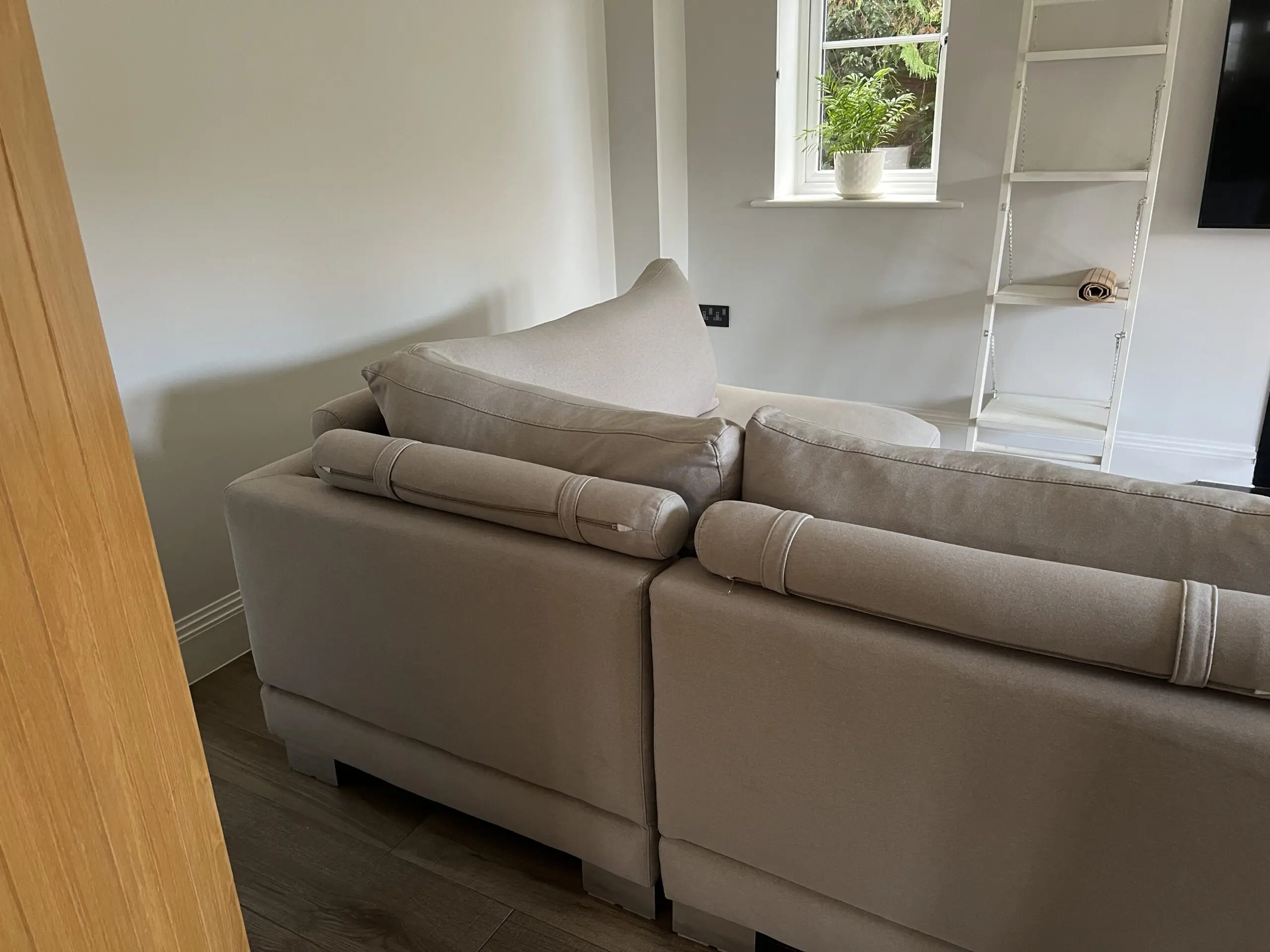 Living it Up Georgia Corner Sofa in Sandstone Beige Right-hand Corner Configuration