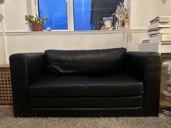 IKEA Black Two Seater Sofa Bed