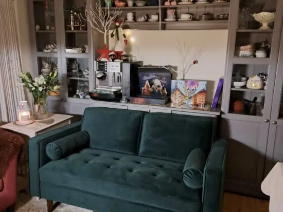 Dunelm Zoe 2 seater sofa velvet forest dark green RRP £599