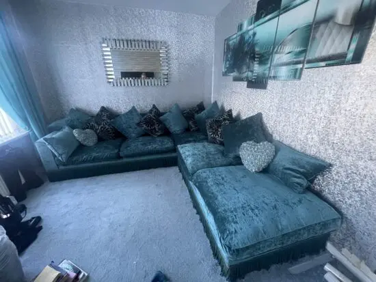 Sofology teal corner sofa