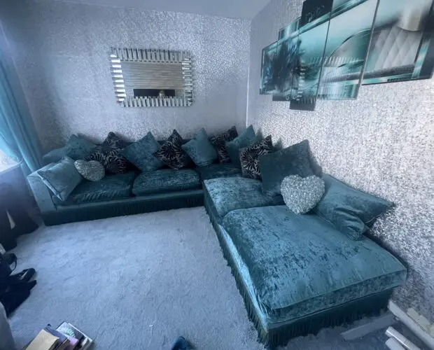 Sofology teal corner sofa