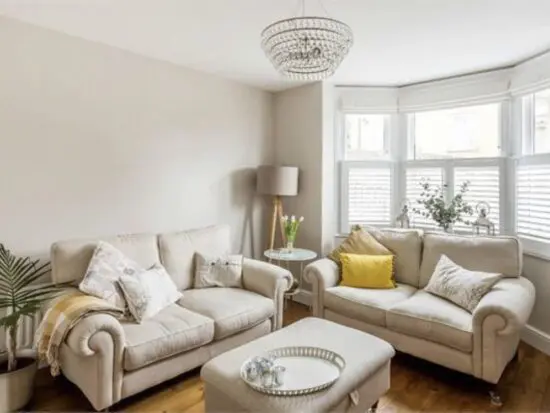 Laura Ashley Kingston Beige 2 Seater Sofa x2 plus storage footstall