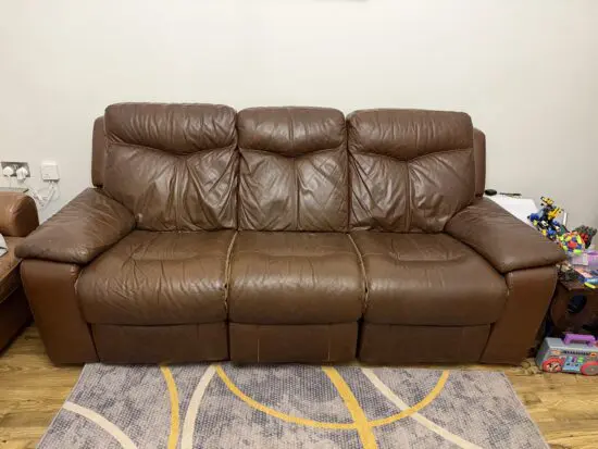 3 + 2 seater leather sofa