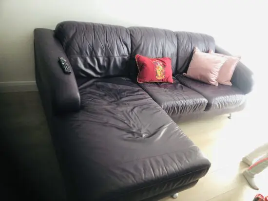 Dark purple corner sofa