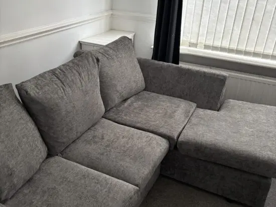 L shaped sofa grey