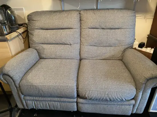 Light grey recliner sofa