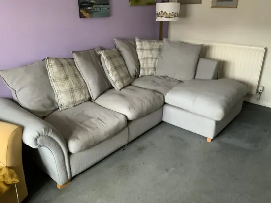 DFS Pillow back left hand facing arm corner sofa