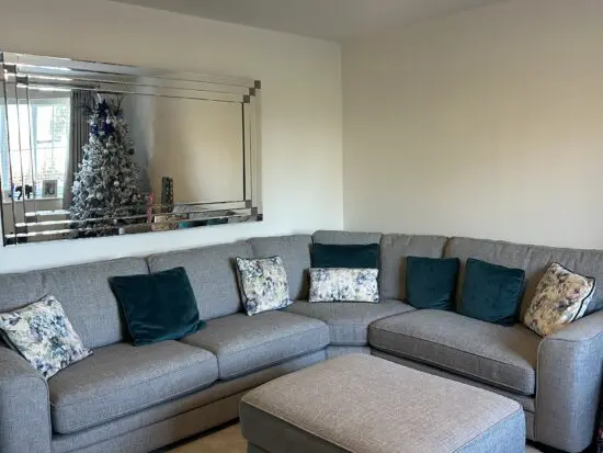 Lucas furniture corner sofa and footstool