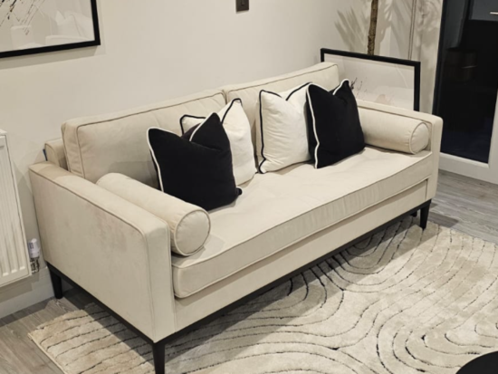 ORGINAL PRICE £2845 Swift sofas bone velvet - 2 seater and 2 x Armchairs