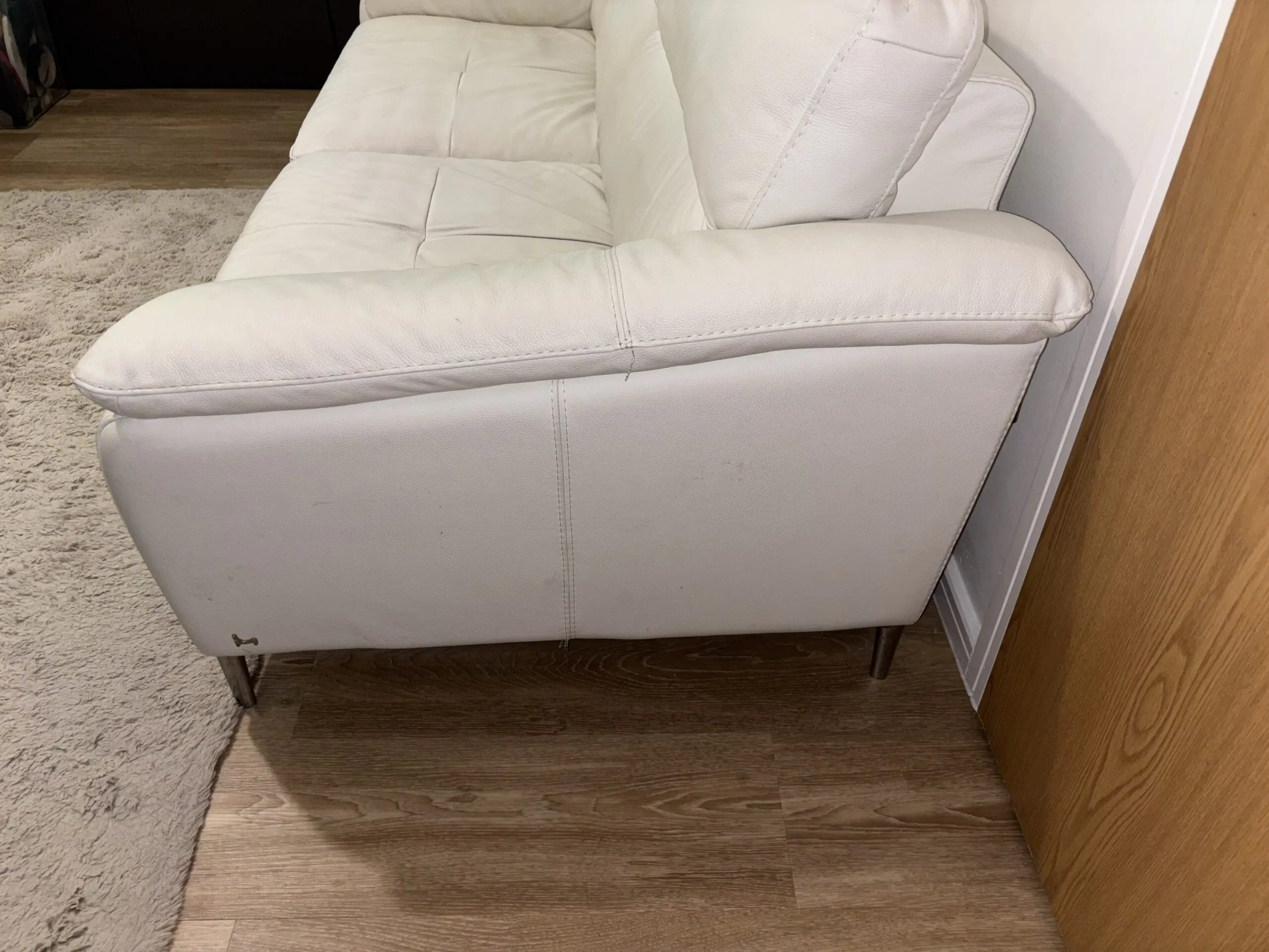 Furniture Village NICOLETTI - MALDINI 3 SEATER LEATHER SOFA AND CHAIR - WHITE