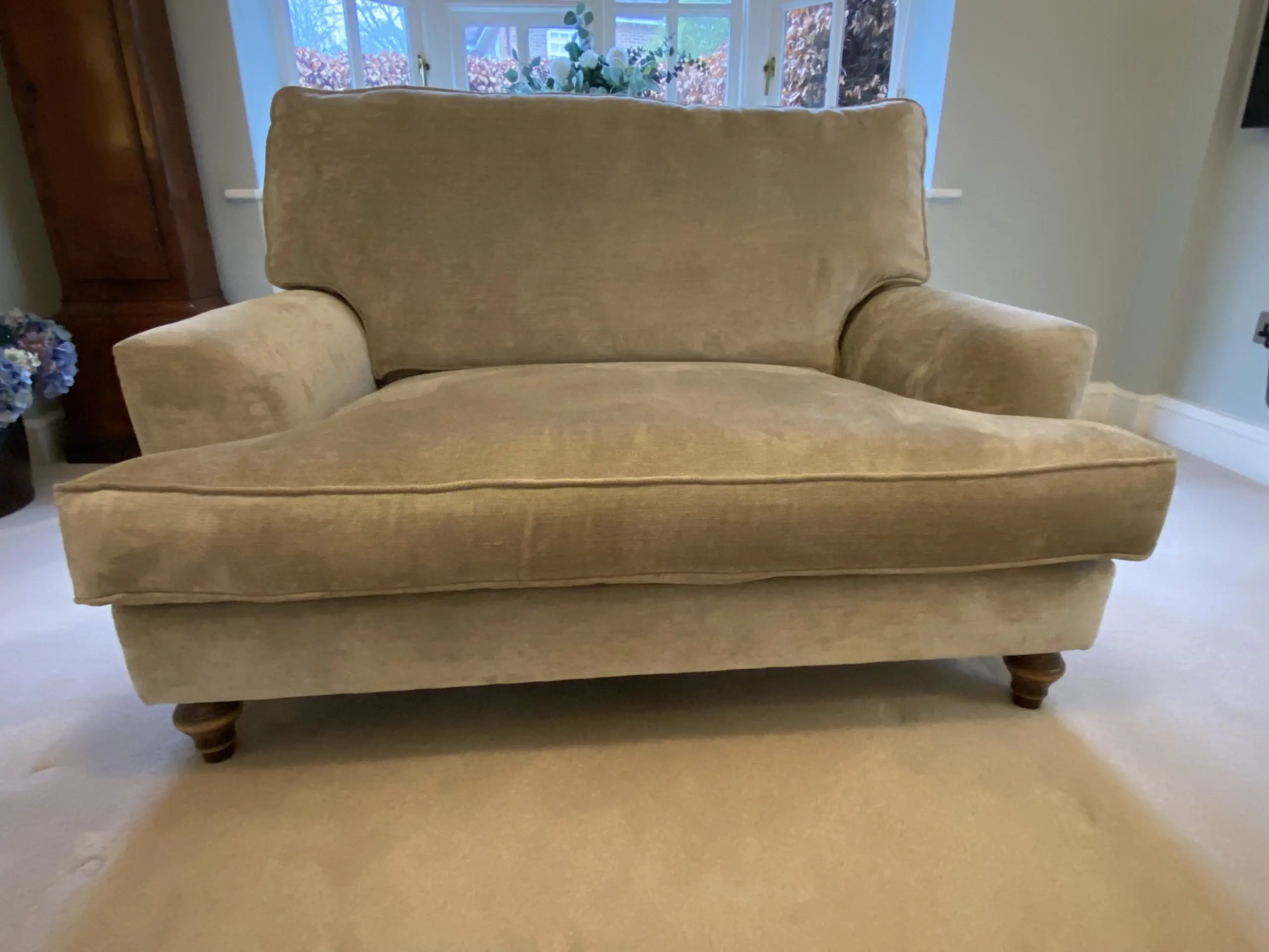 Barker and Stonehouse Ashcombe Sofa Set * 3 (Beige & Grey) + Villa Nova Footstool