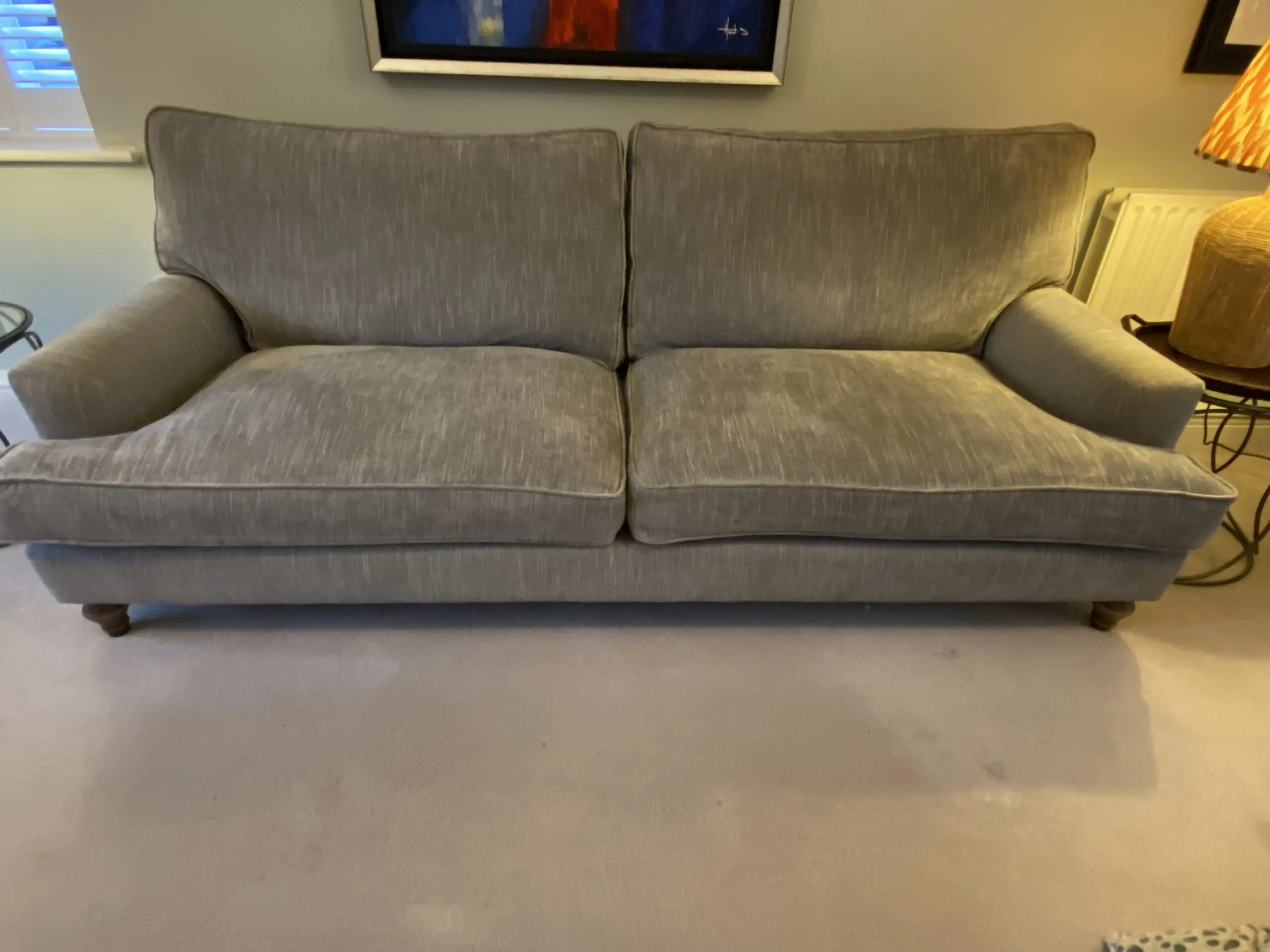 Barker and Stonehouse Ashcombe Sofa Set * 3 (Beige & Grey) + Villa Nova Footstool