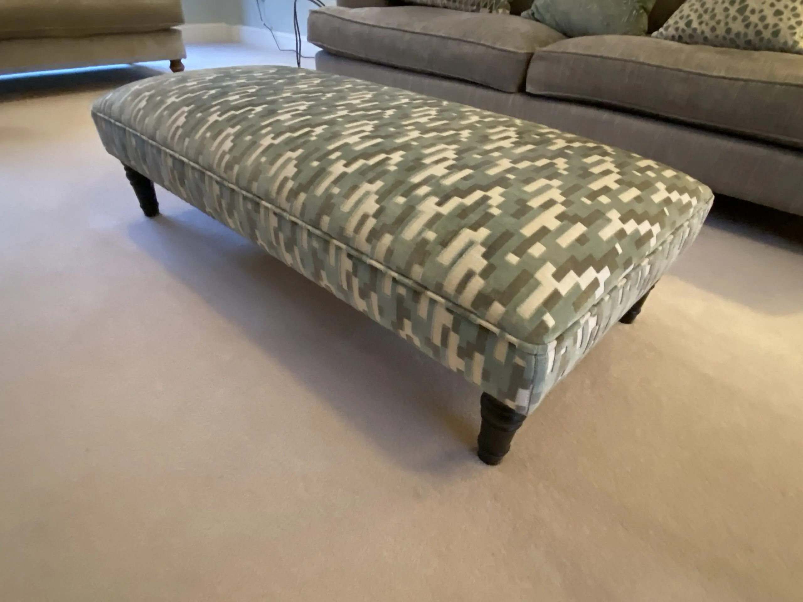 Barker and Stonehouse Ashcombe Sofa Set * 3 (Beige & Grey) + Villa Nova Footstool