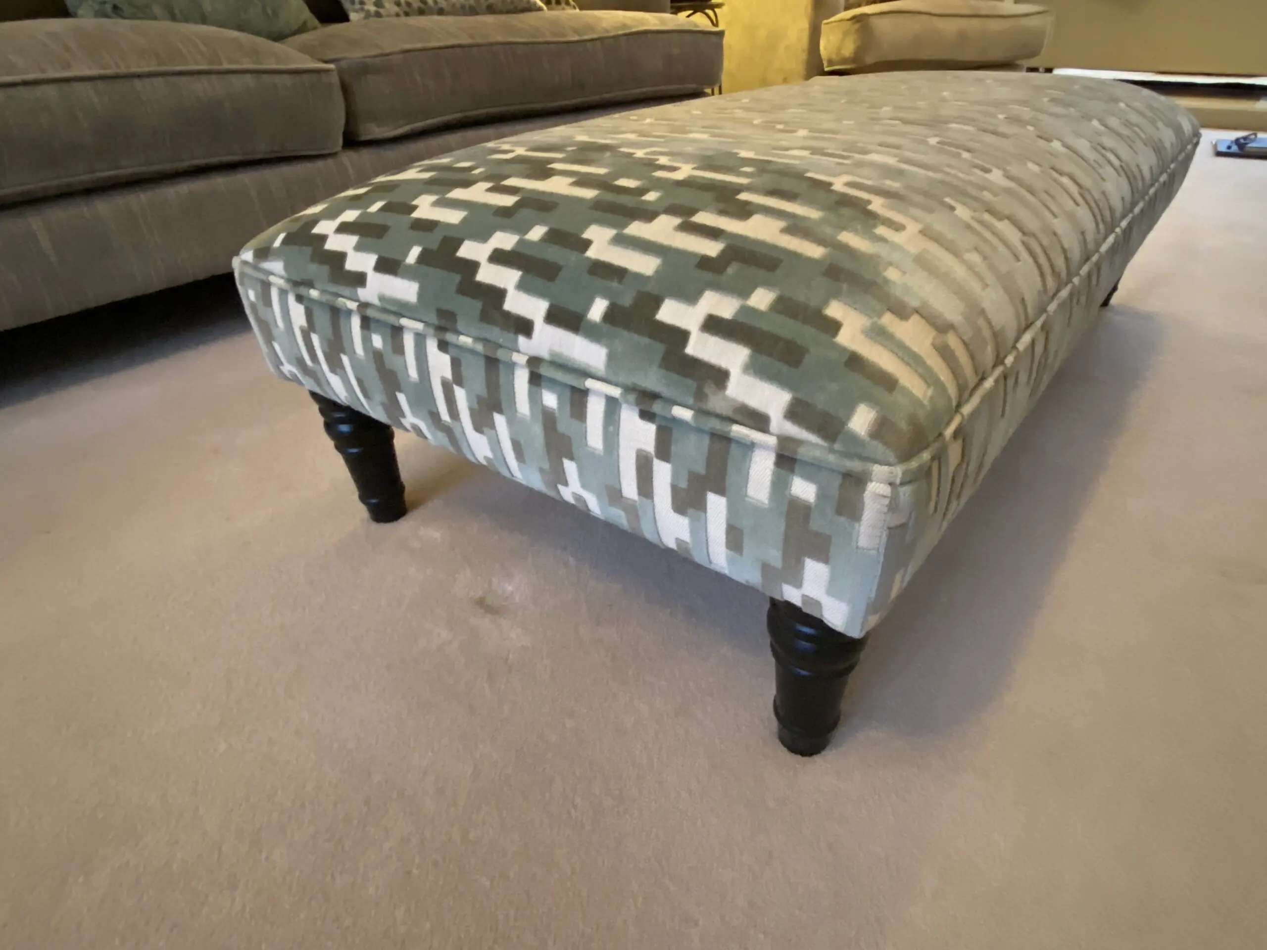 Barker and Stonehouse Ashcombe Sofa Set * 3 (Beige & Grey) + Villa Nova Footstool