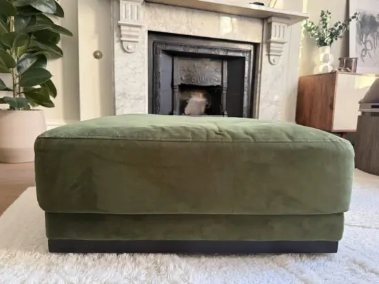 Swoon Denver green velvet ottoman