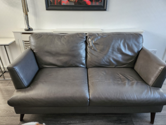 2 x 2 seater sofas + stool (green)