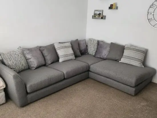Grey L shape/corner sofa (DFS)