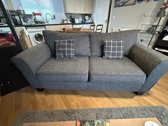 SCS Theo 3 Seater High Back Sofa - Valentino Collection Charcoal