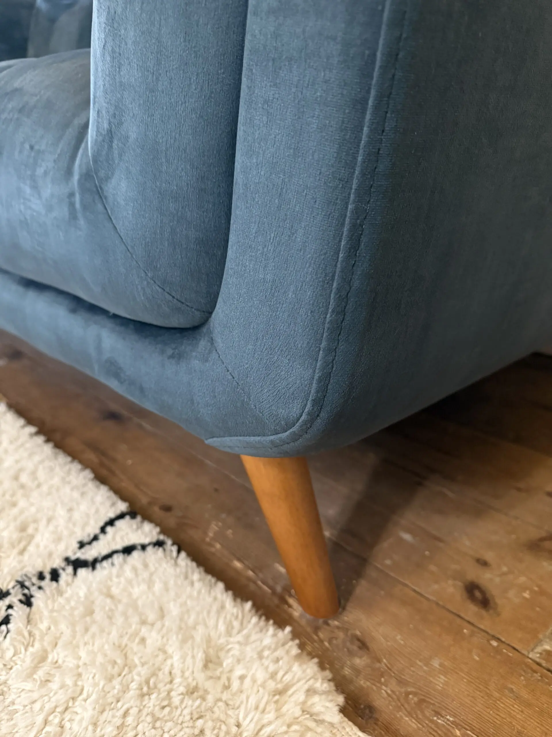 Furniture Village Airforce Blue Rene 2 Seater Fabric Sofa