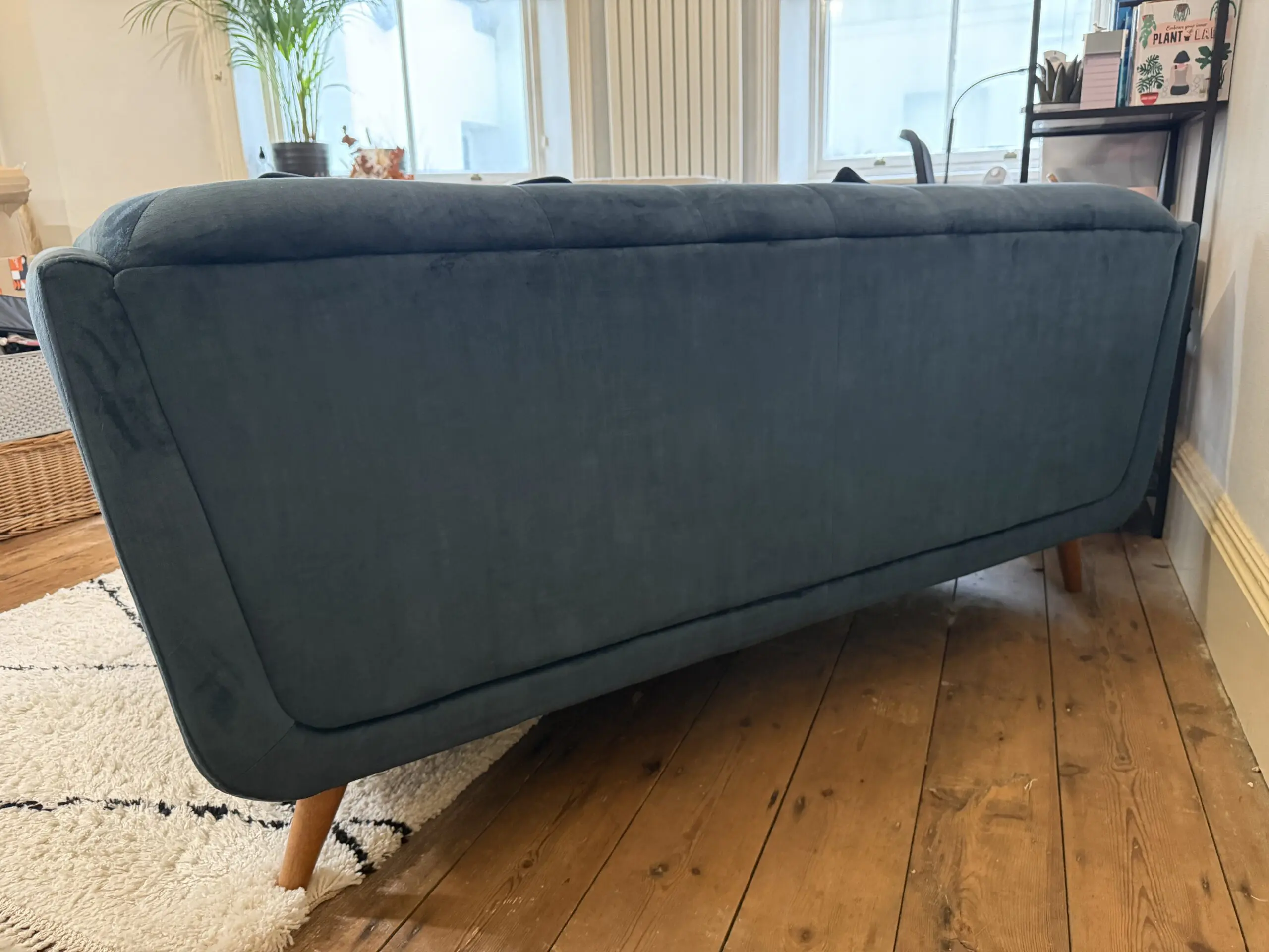 Furniture Village Airforce Blue Rene 2 Seater Fabric Sofa