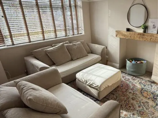 Sofa Club Stone Colour Chelsea 3 Seater & 2 Seater & Footstool Set