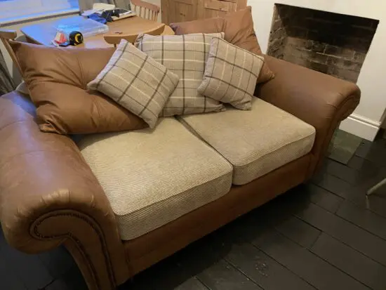 DFS leather look sofa