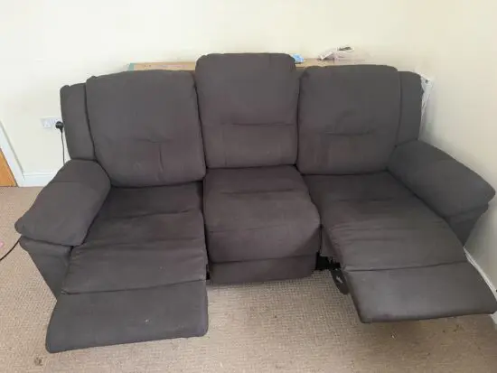 Albion Fabric 3 Seater High Back Manual Recliner Sofa