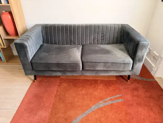 SLF24 Grey velvet 2 Seater Sofa
