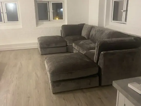 Grey u shaped sofa