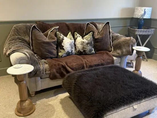 Gosford High Back Deep Seat Snuggle 3 Seater Sofa Large In French with Large Storage Footstool