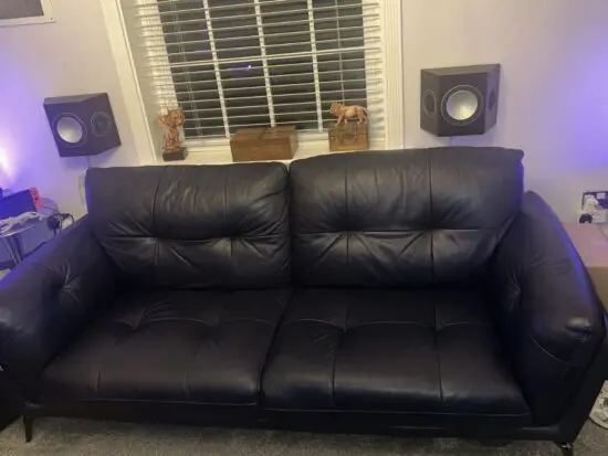 DFS leather Harlan Sofa dark blue