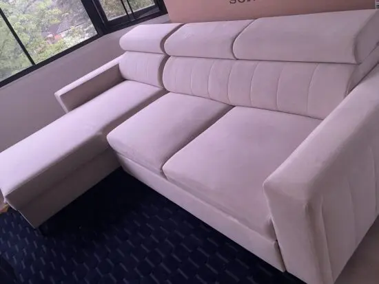 EBS furniture Baltico cream sofa bed three seater