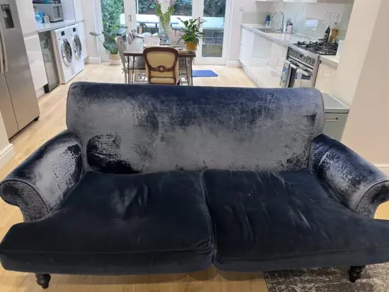 Sofa.com midnight blue velvet sofa