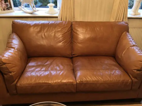 Tan 2 seater leather sofa