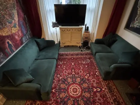 Vintage-Style Green Velvet Sofa Set (3-Seater + 2-Seater) – Solid Build