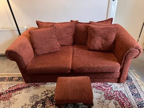 2 x 2-seater sofa with matching footrest