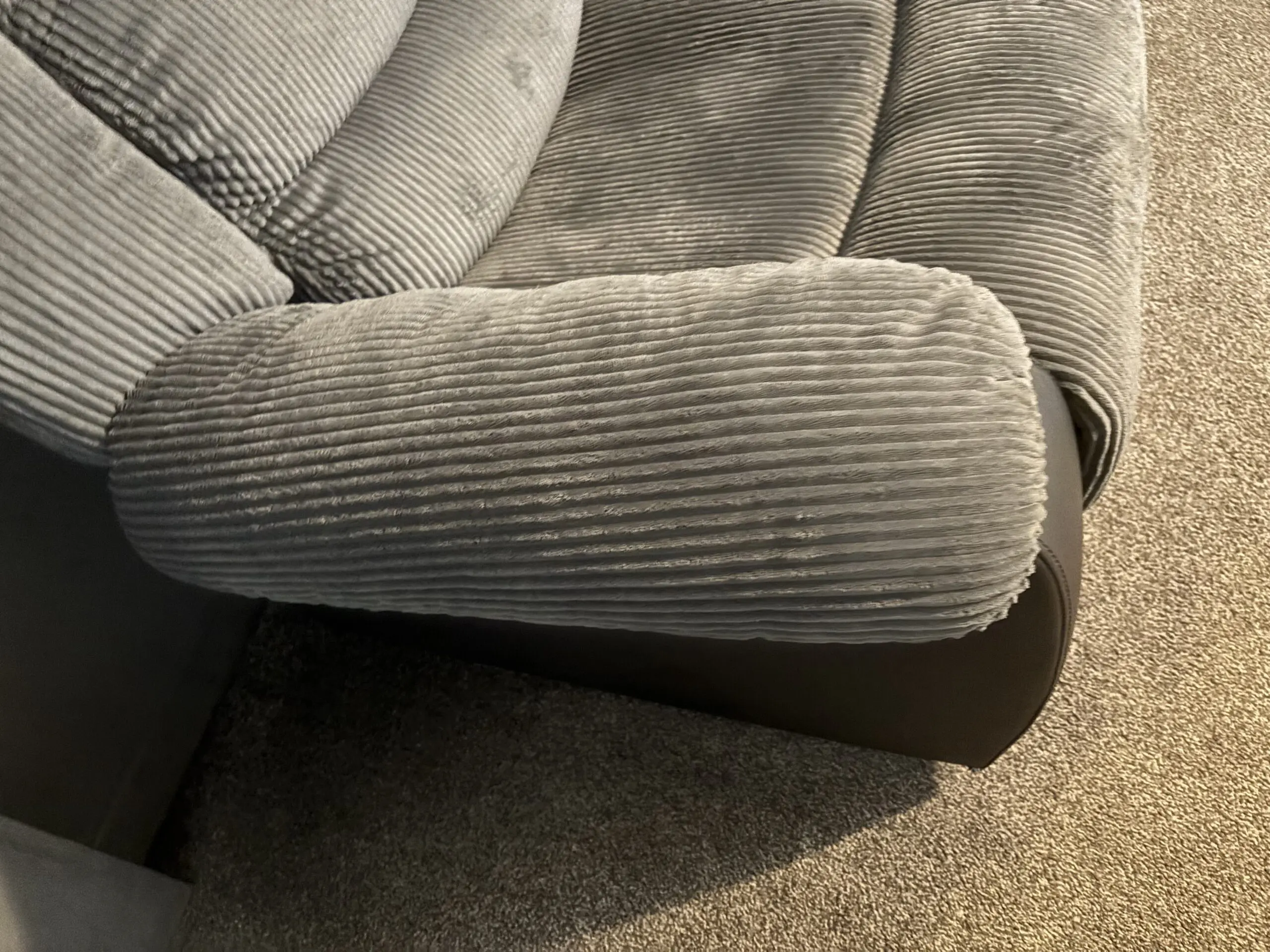 Grey and black recliner sofa