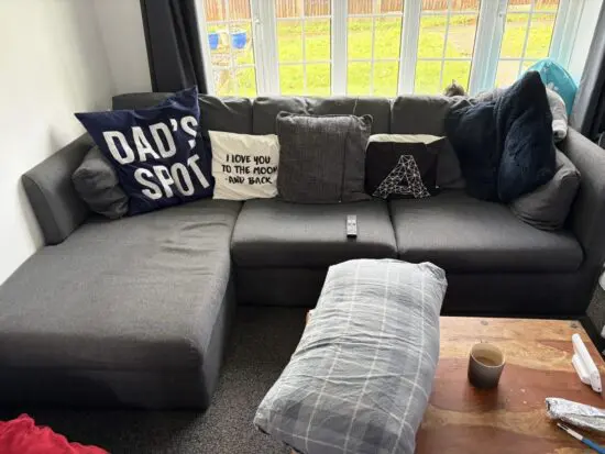 Made L-shaped extended 3 seater sofa