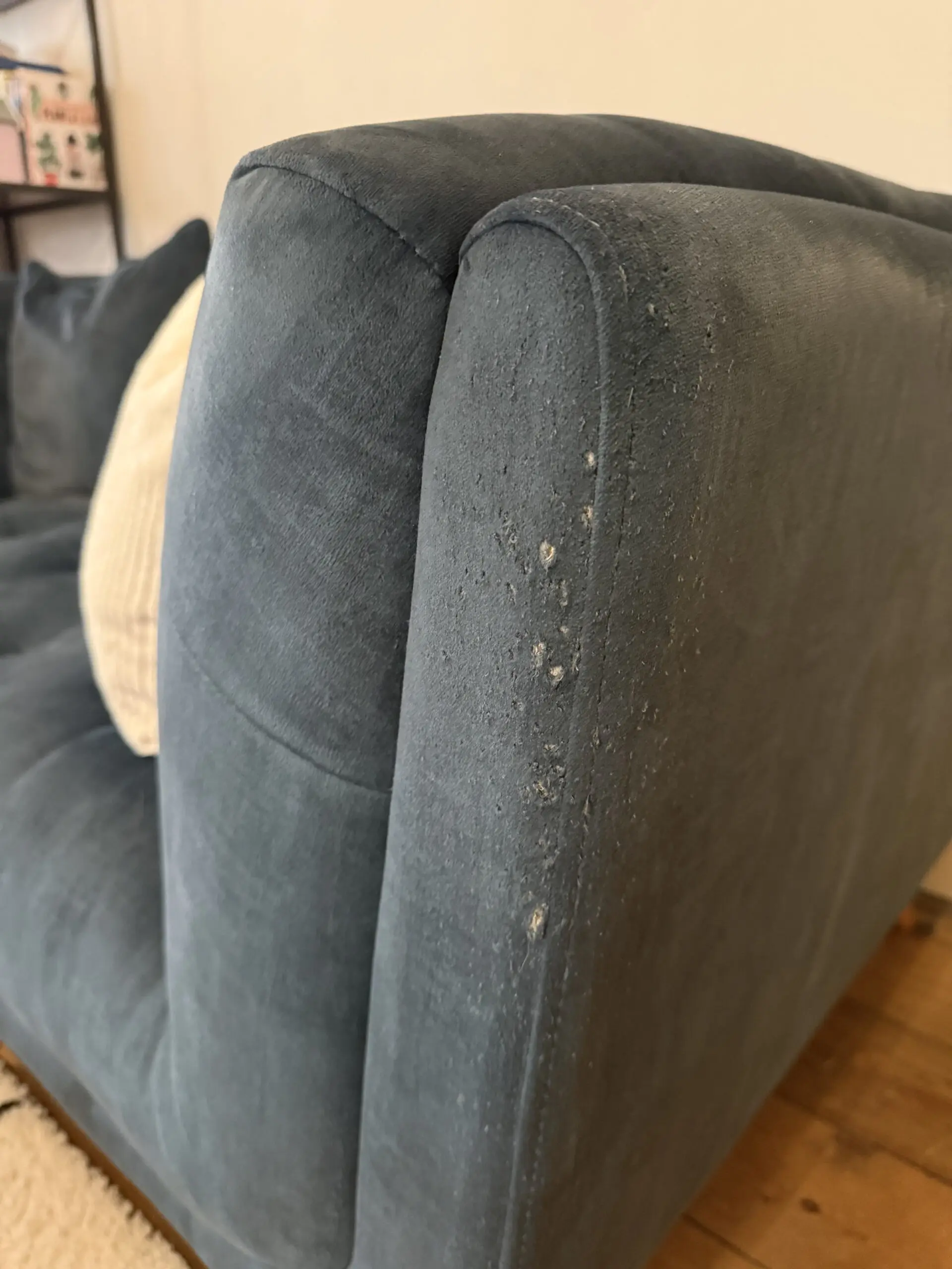 Furniture Village Airforce Blue Rene 2 Seater Fabric Sofa