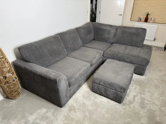 DFS Heydon Left Hand Facing Arm Open End Corner Sofa with Large Ottoman Footstool